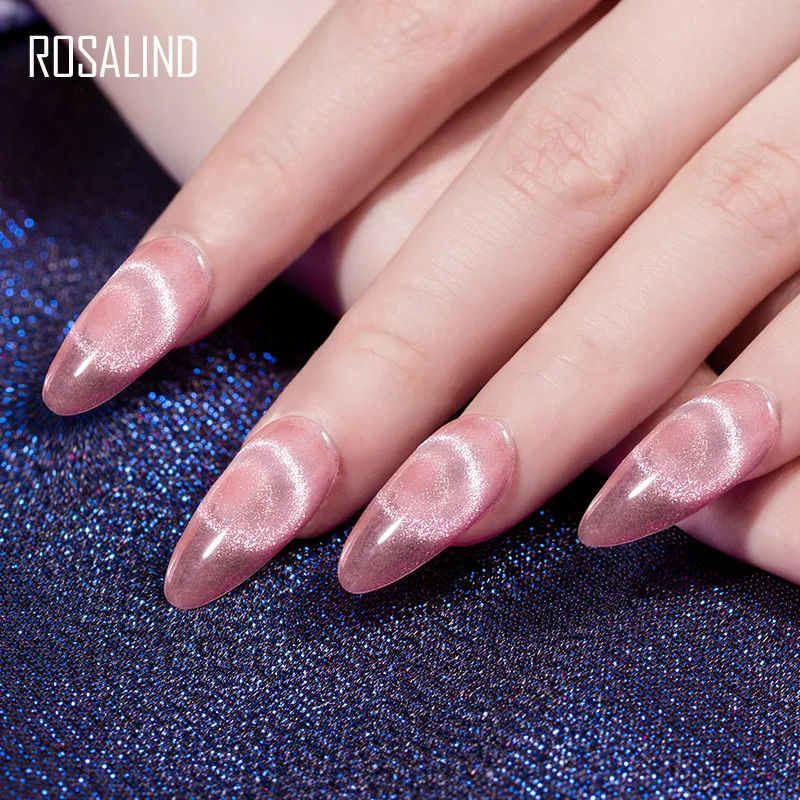 ROSALIND 9D Кристалл кошачий глаз гель лак для ногтей Pruple вылеченный УФ светодиодный