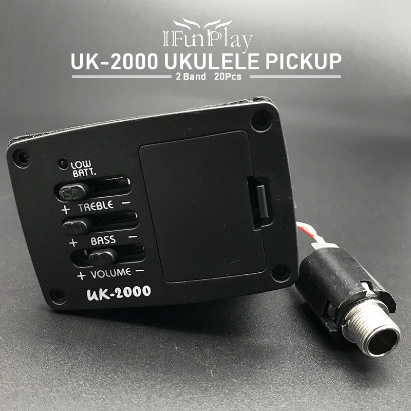 20 штук UK 2000 2 полосный Пикап EQ предусилитель для миниатюрная гитара укулеле