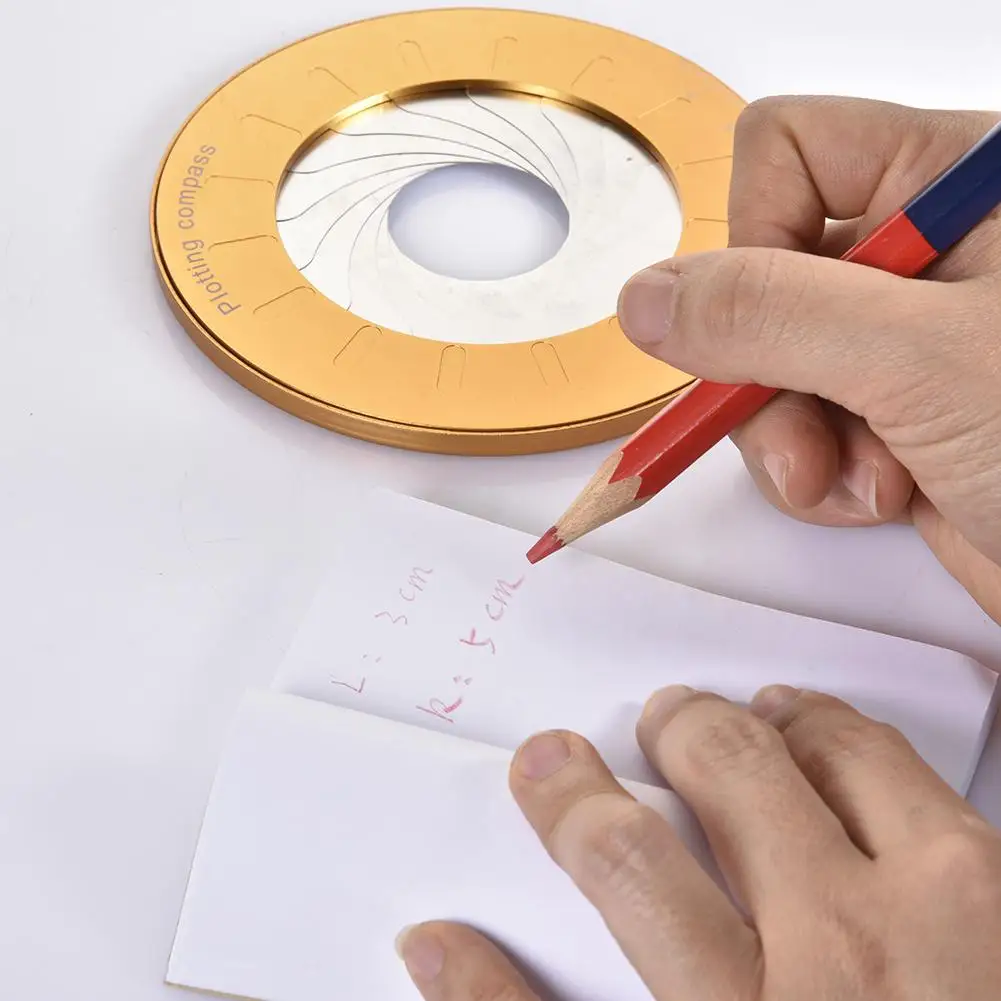 

3PCS Circle Drawing Tool - Precision Math Measuring Ruler Stainless Steel Round Adjustable Size DIY Rotating Stationery