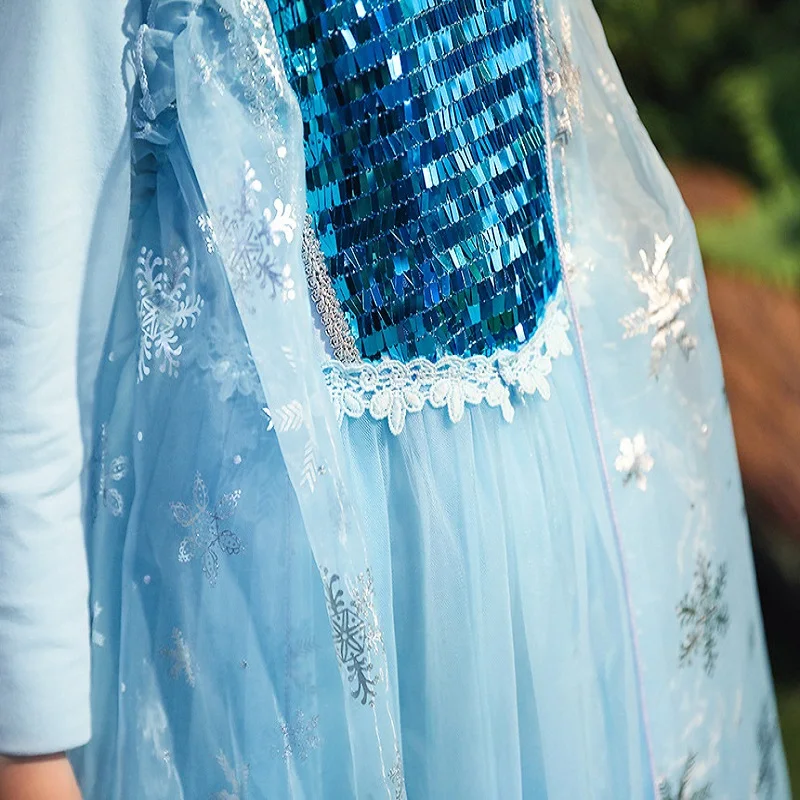 Платье принцессы Эльзы детские платья платье для девочек детский халат костюм с