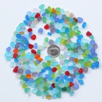 30 pieces center drilled sea glass beadsbeach glass beads for jewelry making tiny size6 8mm
