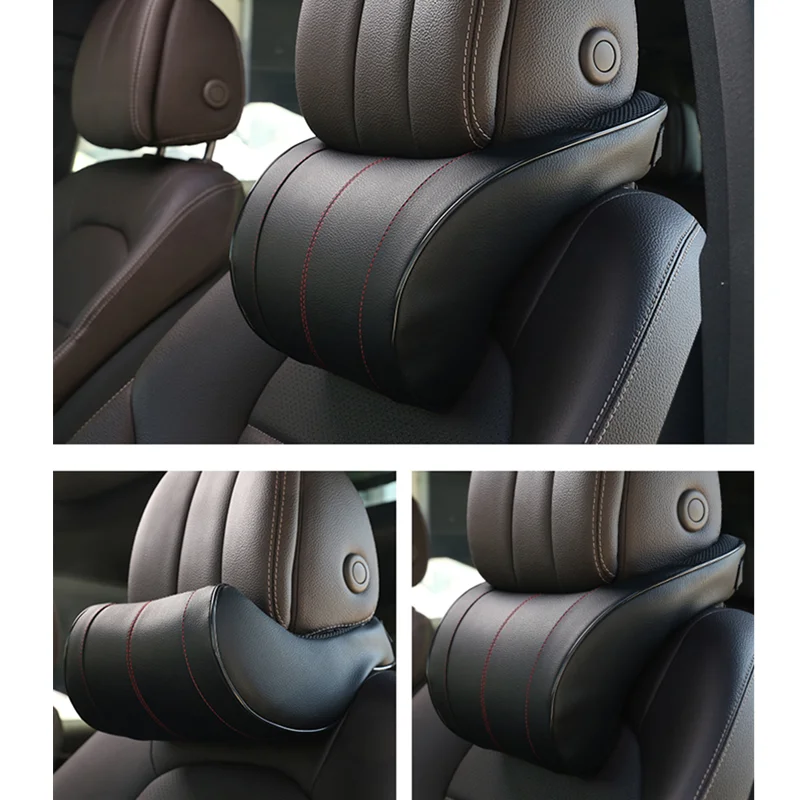

1PCS PU Leather Auto Car Neck Pillow Memory Foam Pillows Neck Rest Seat Headrest Cushion Pad 3 Colors High Quality