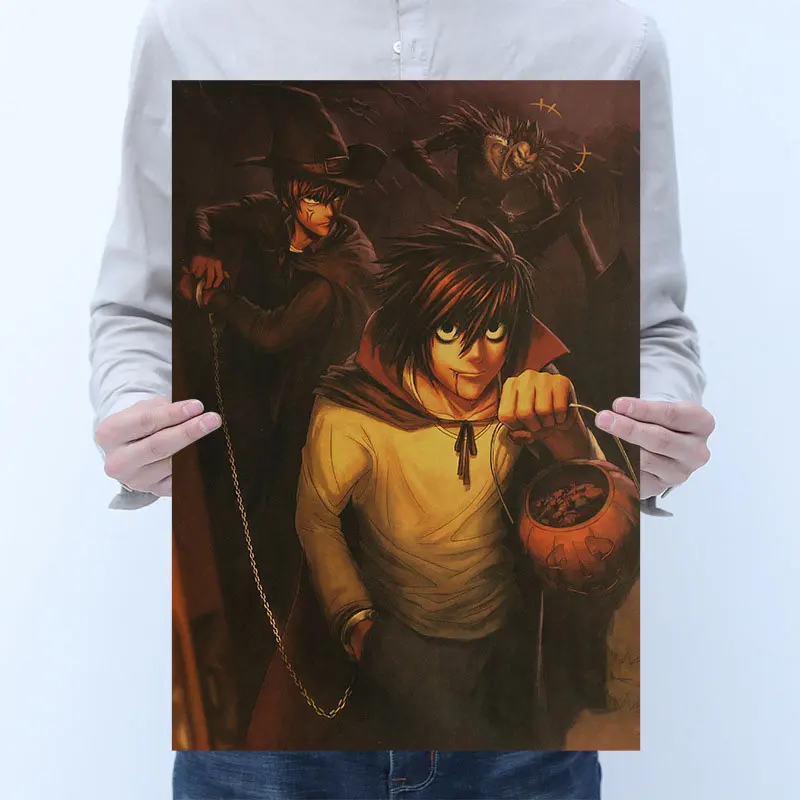 

Bar Room Decoration Painting Art Home Wall Sticker Picture Classic Anime Series Death Note Posters Retro Kraft Paper Poster