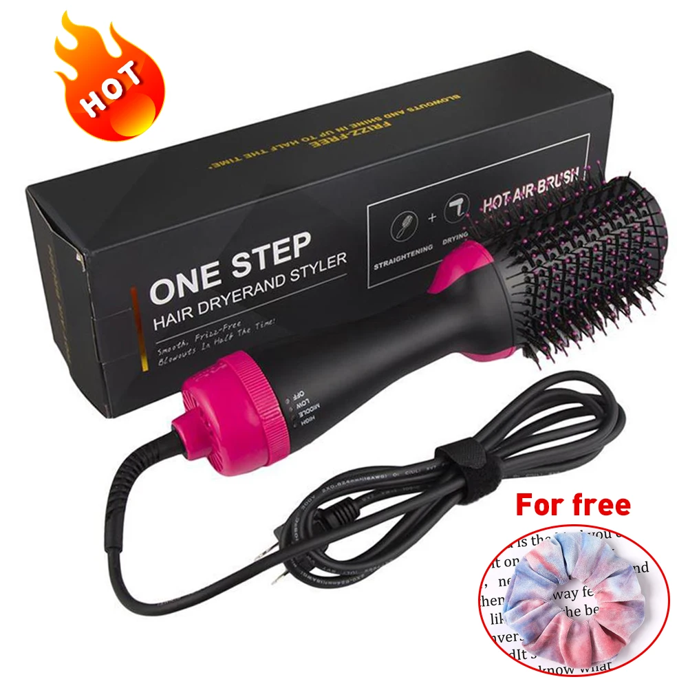 4 in 1 Hair Straightener Curler Electric Comb Beauty Tools One Step Hair Dryer & Volumizer Salon Hot Air Paddle Styling Brush