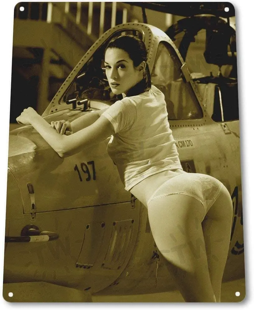 

Оружие погрузчик авиационная булавка девушка горячий ретро металлический фотопостер Настенный декор искусство потертый шик подарок