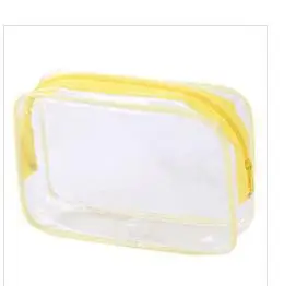 Yellow WBBOOMING косметички для путешествий из ПВХ, женские прозрачные косметички на молнии, органайзер для ванной, косметичка, сумка-тоут, чехол - Цвет: Yellow