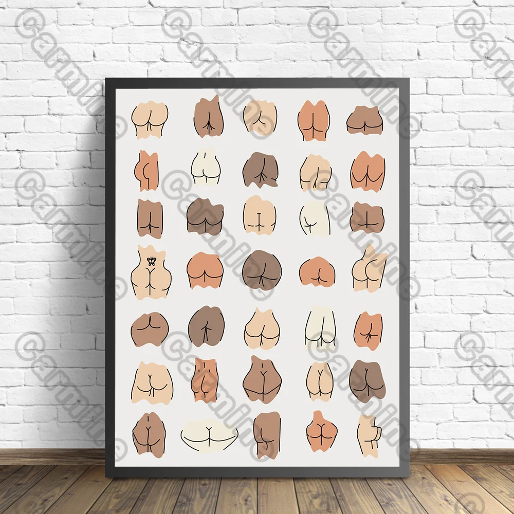 

Poster Butts Body Different Skin Tone Canvas Painting Wall Art Nature Home Decoration for Living Room and Bedroom Frameless