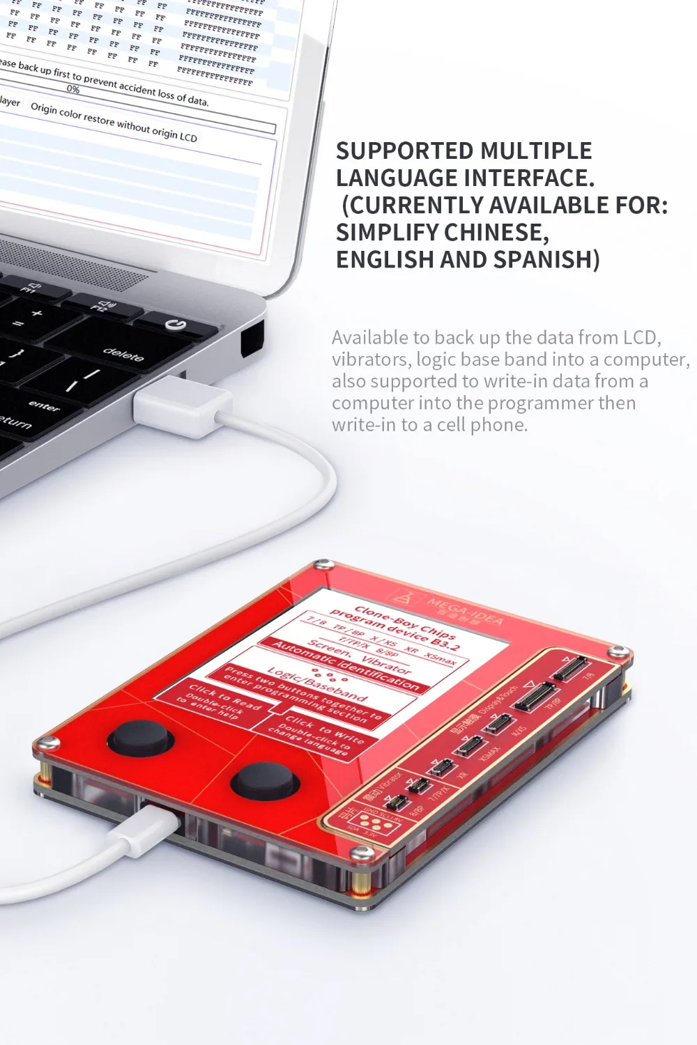 QianLi мега-идея Вибрация/Фоточувствительный ремонт программист для IP 7 8 XR XS Max