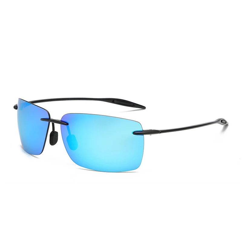 C2 black ice blue HBK, квадратные, небьющиеся, поляризационные солнцезащитные очки, мужские, без оправы, TR90, легкие, для вождения, солнцезащитные очки, мужские,, фирменный дизайн, оттенки, UV400 - Цвет линз: C2 black ice blue
