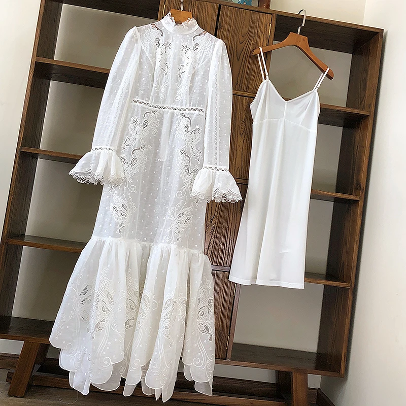 Пляжное длинное платье весна 2020 новая австралийская Мода фирменное стоячий