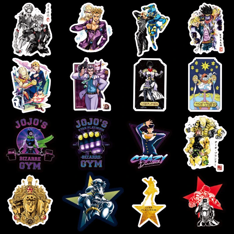 50 шт./компл. наклейки JoJo Невероятные приключения для ноутбука из ПВХ