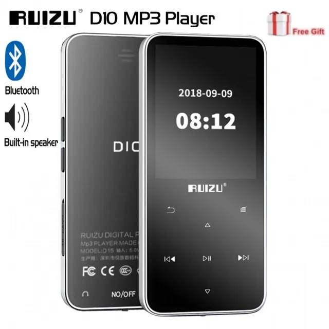 2021 RUIZU D10 Bluetooth 4 0 Mp3 плеер Музыкальный 8 Гб металлический нажатием кнопки