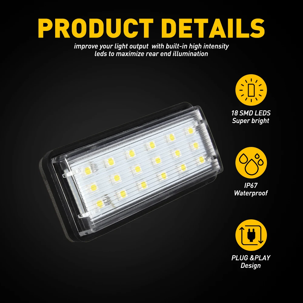 For Toyota Land Cruiser 120 Prado 200 Lexus GX470 No Error LED White Rear Number Plate Light Auto Lamp Car styling |