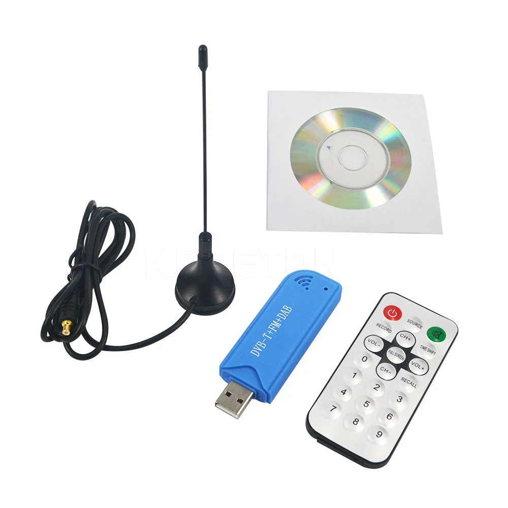 Kebidumei синее видеооборудование ТВ-ключ DVB-T + DAB FM RTL2832U цифровой USB 2.0 Поддержка SDR |