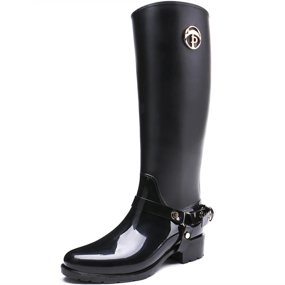 Лидер продаж женские резиновые сапоги TONGPU до колена приталенный дизайн 25 160|women rain