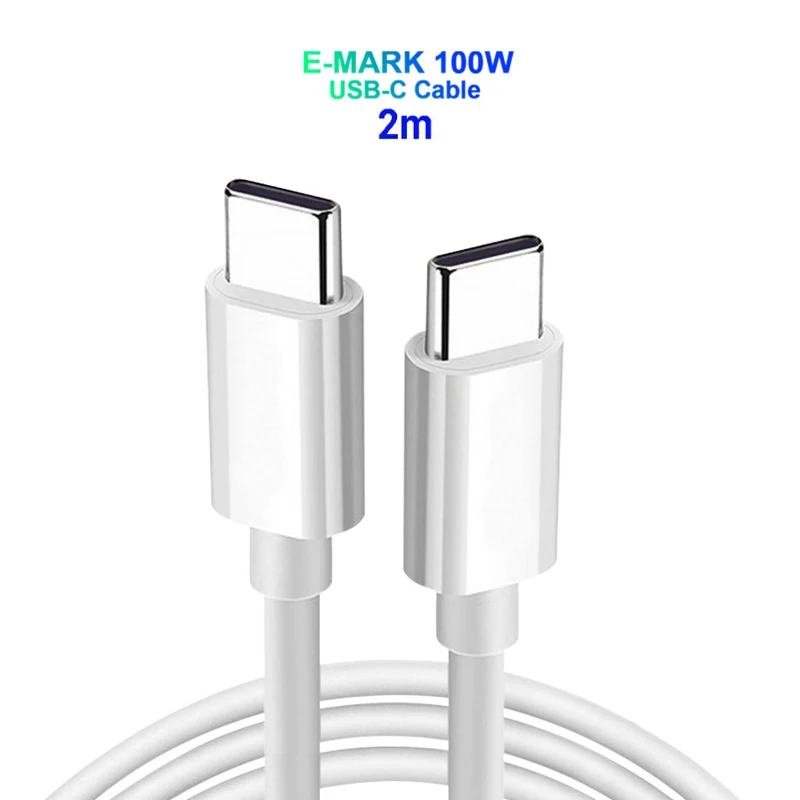 

87W/65W/45W/30W PD/QC3.0 USB C Fast Power Adapter 100W E-Mark Type-C Cable For MacBook/iPad iPhone 12 Dell Lenovo Surface Pro