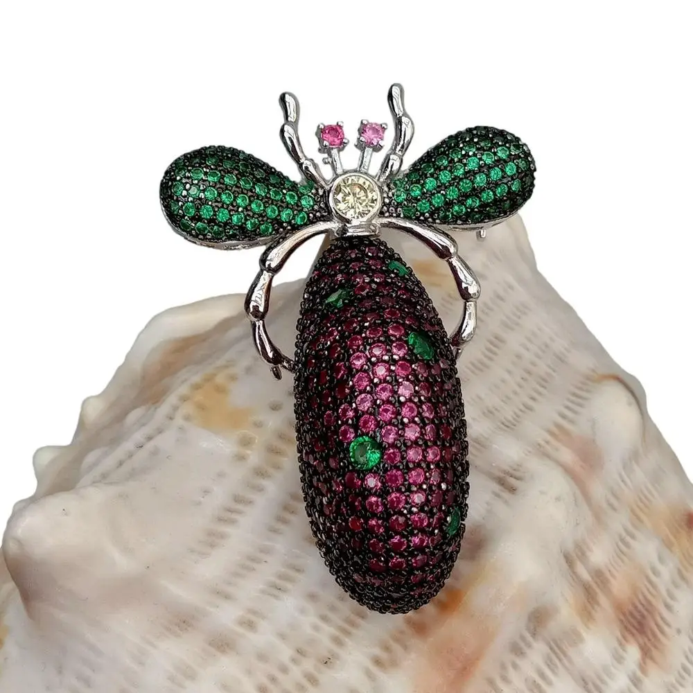 Y · YING брошь в виде насекомых с покрытием из белого золота булавка фуксия зеленый