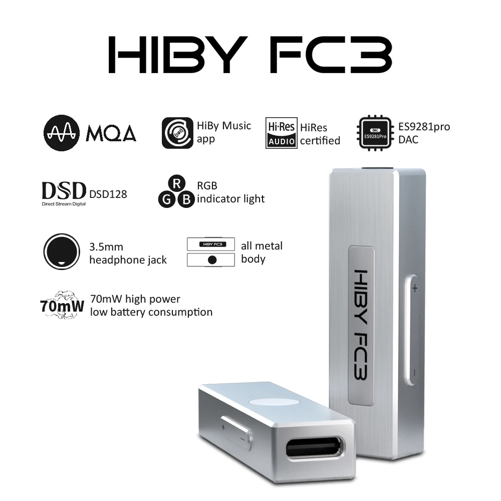 HiBy FC3 MQA аутентифицированный ключ USB DAC декодирование аудио усилитель наушников