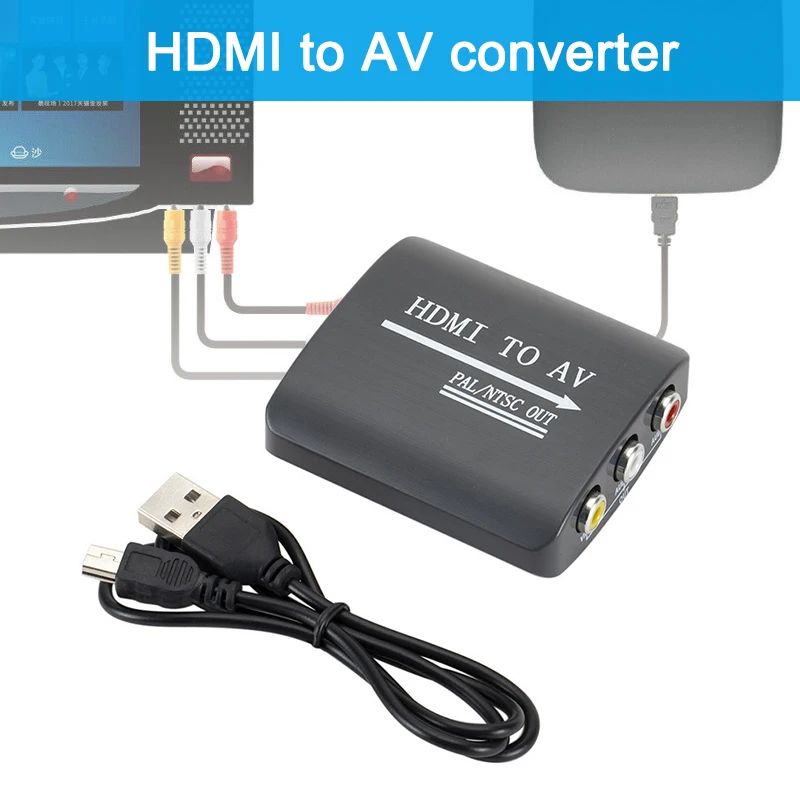 HDMI в 3RCA AV CVBS конвертер Композитный S Video R/L аудио адаптер Upscaler DQ Drop|Адаптеры Type-C| |