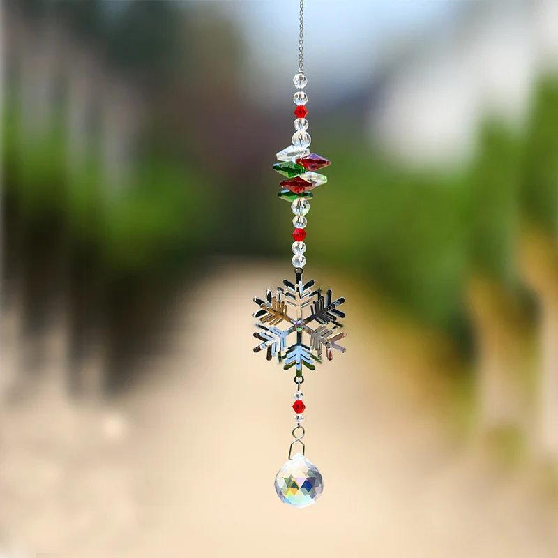 Рождественская Снежинка Хрустальная Подвесная лампа радужная коллекция