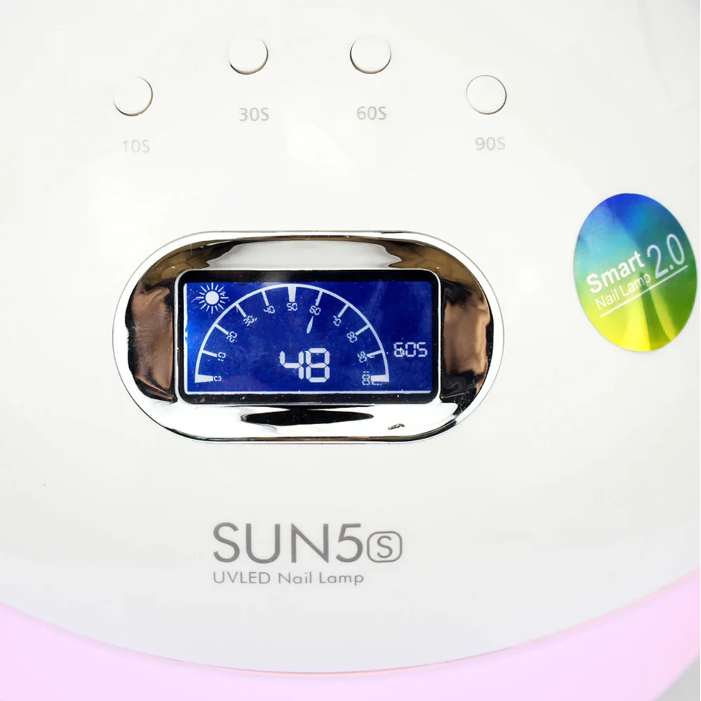 Профессиональный светодиодный УФ-Сушилка для ногтей 48 Вт SUN 5 S, профессиональная лампа для ногтей, 30 светодиодный с автоматическим датчиком, для лечения всех видов гель-лака, ЖК-дисплей, 4 таймера, лампа для ногтей