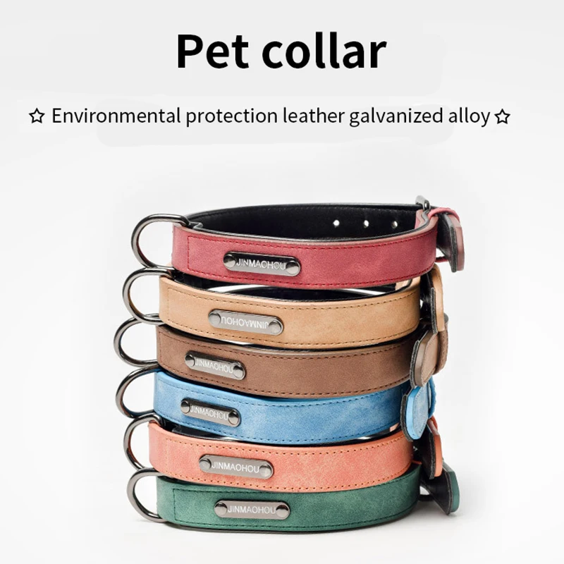 

Dog Collar Leather Pet Puppy Collar Adjustable Cats Dogs Collar Waterproof Pet Necklace for Small Medium Large Dogs Neck