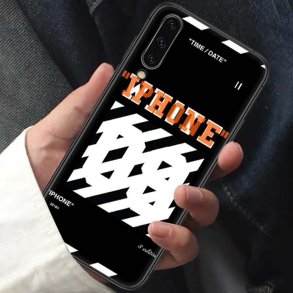 

White Fashion Band OFF OW Phone Case For Samsung Galaxy A10 A20 A30 E A40 A50 A51 A70 A71 A J 5 6 7 8 2016 2017 2018 black Back
