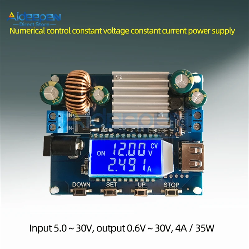 

SK35L DC 0.6-30V 4A 35W 5V 6V 9V 12V 24V Boost/Buck CC CV Regulated Adjustable DC Power supply Module laboratory power supply