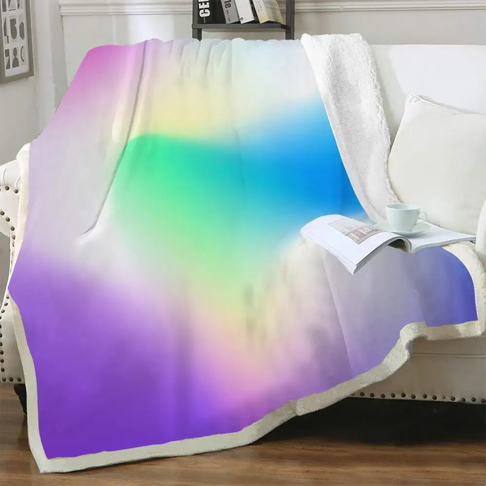 

NKNK Brank градиентное одеяло s красочное одеяло s для кровати головокружение тонкое одеяло Харадзюку постельное белье плед шерпа одеяло с живот...