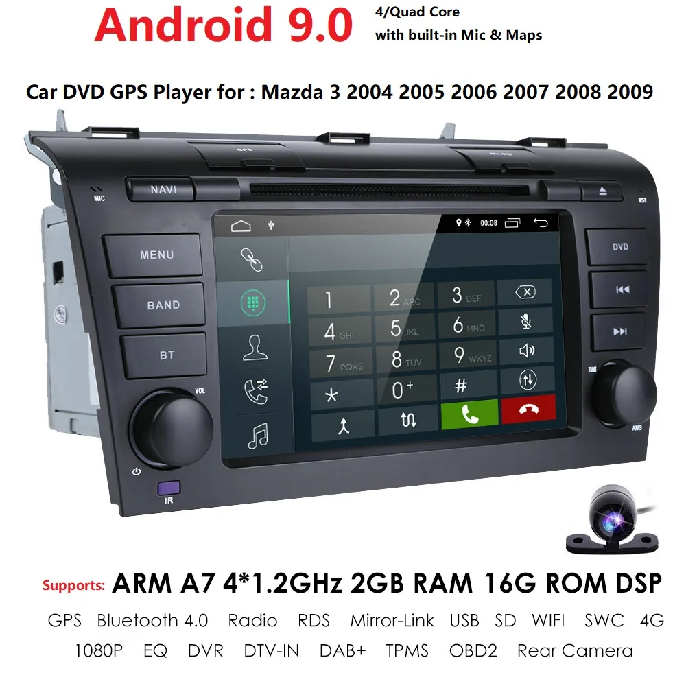 Hizpo 7 &quotчетырехъядерный Android 9 0 автомобильный DVD мультимедиа навигация gps радио
