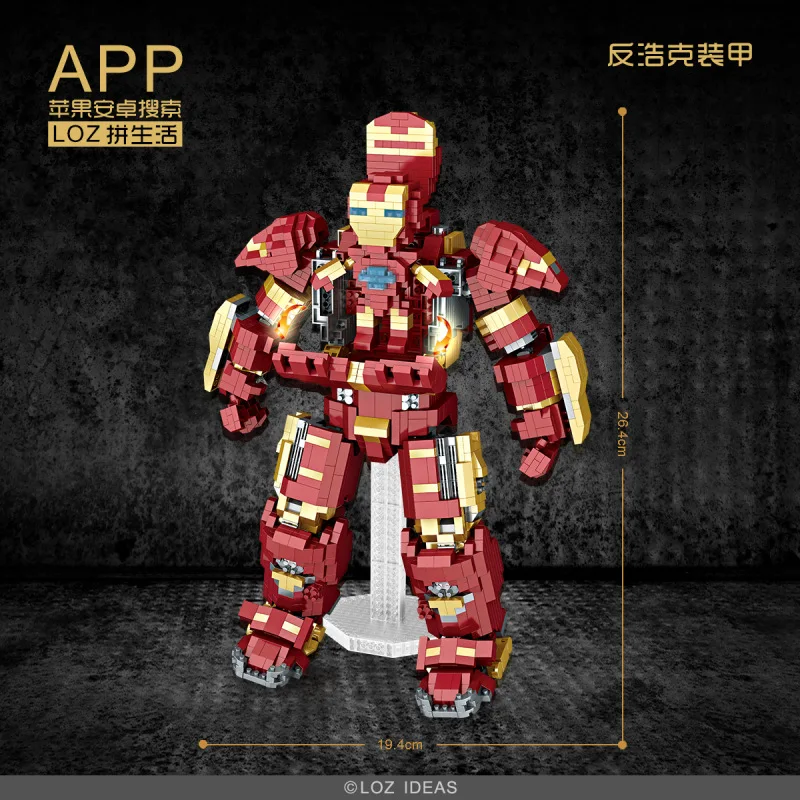 LOZ Diamond Blocks Building Mecha Iron Man Robot 2 In 1 Super Hero Brick Superhero Action Figures Toys for Children DIY Kid Boy | Игрушки и