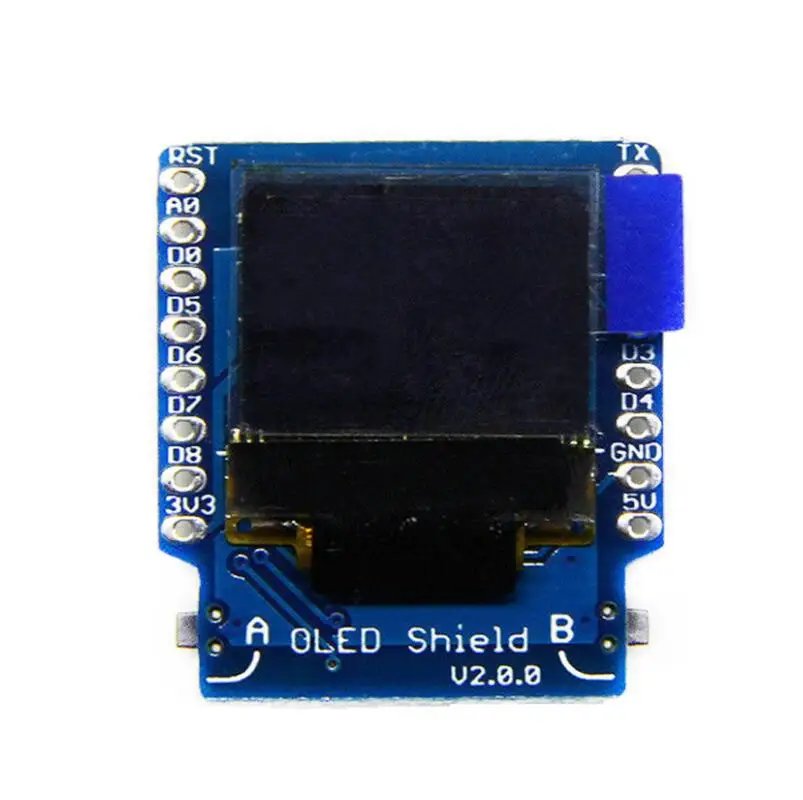 OLED экран V2.0.0 для WeMos D1 mini 0 66 дюйма 64X48 IIC I2C с двумя кнопками|Интегральные схемы| |