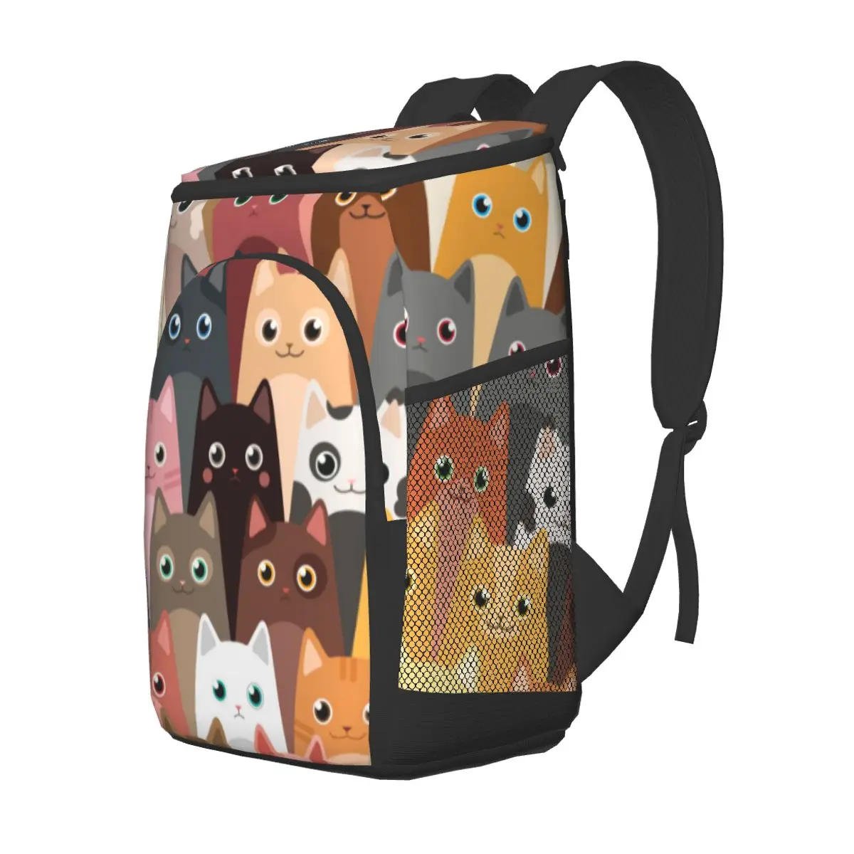 refrigerator bag cartoon cute cats pattern soft large insulated cooler backpack thermal fridge travel beach beer bag free global shipping