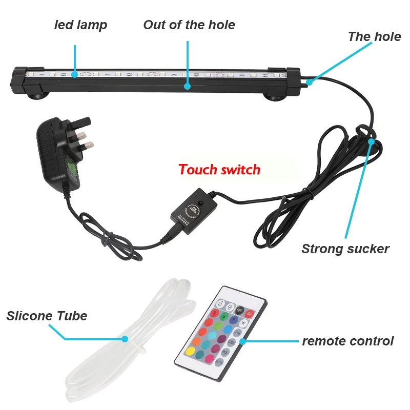 Цветная (RGB) светодиодный аквариумный светильник воздушный пузырь лампа