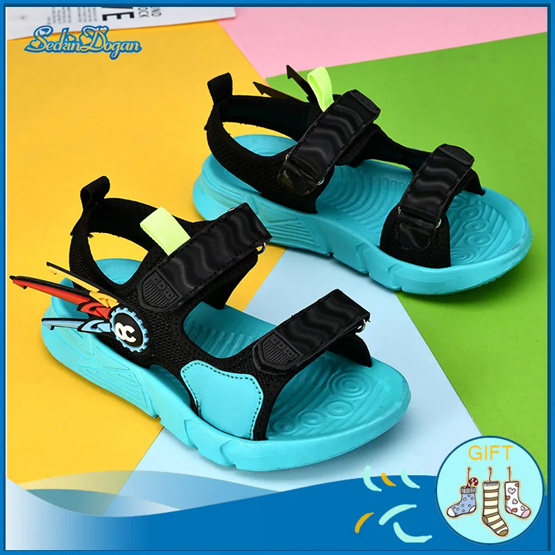 

Kids Sandals Mecha Style Boys Sandals Adjustable Buckle Outdoor Travel Children's Shoes Soft Sole Summer Footwear