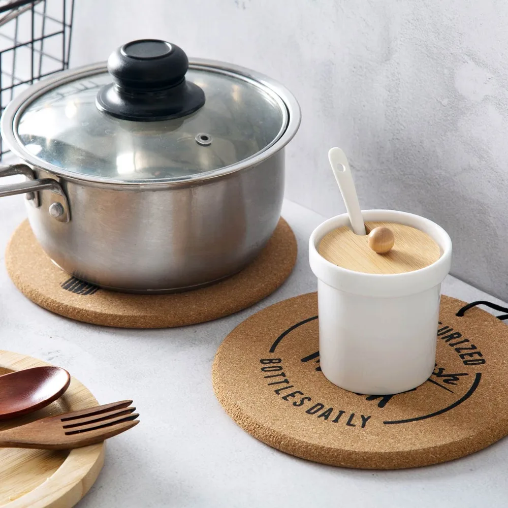 Креативные подставки из пробки мягкие для чашек подставка кастрюль коврик стола