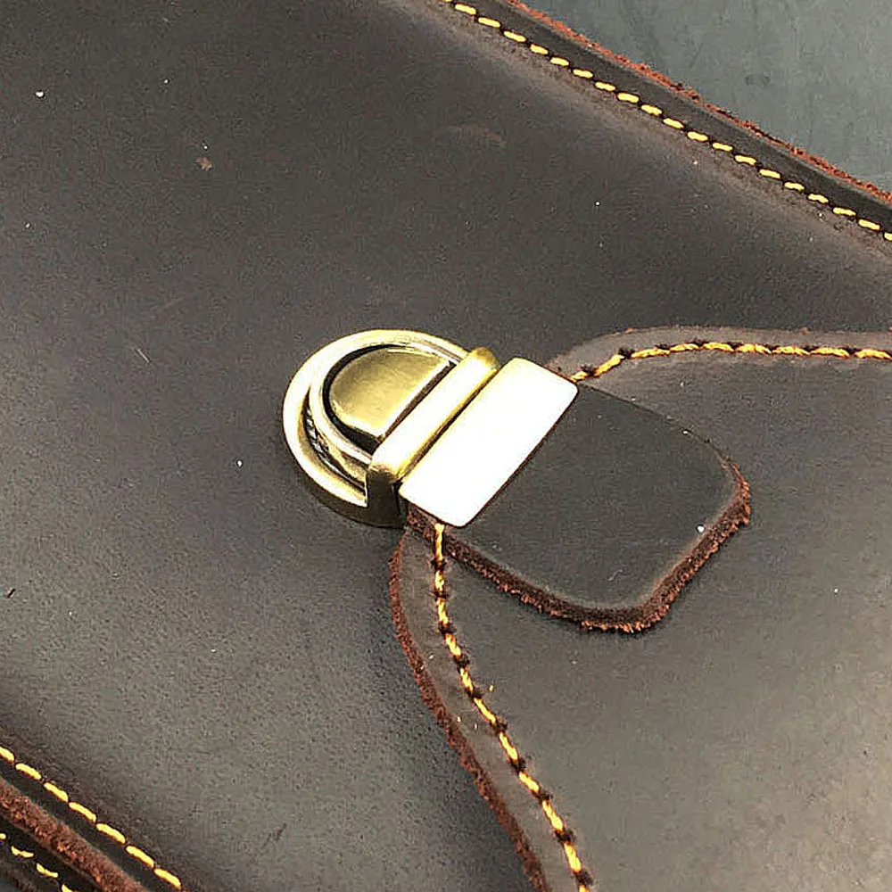 Поясная Сумка из натуральной кожи для мужчин винтажная маленькая сумочка Crazy Horse