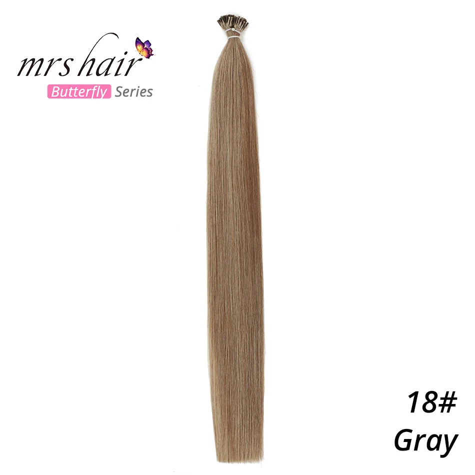 MRSHAIR 1 г/шт. 1" 20" 2" предварительно связаны волос я Совет машина сделала Реми прямые человеческие волосы на капсуле настоящие волосы 50 шт - Цвет: #18