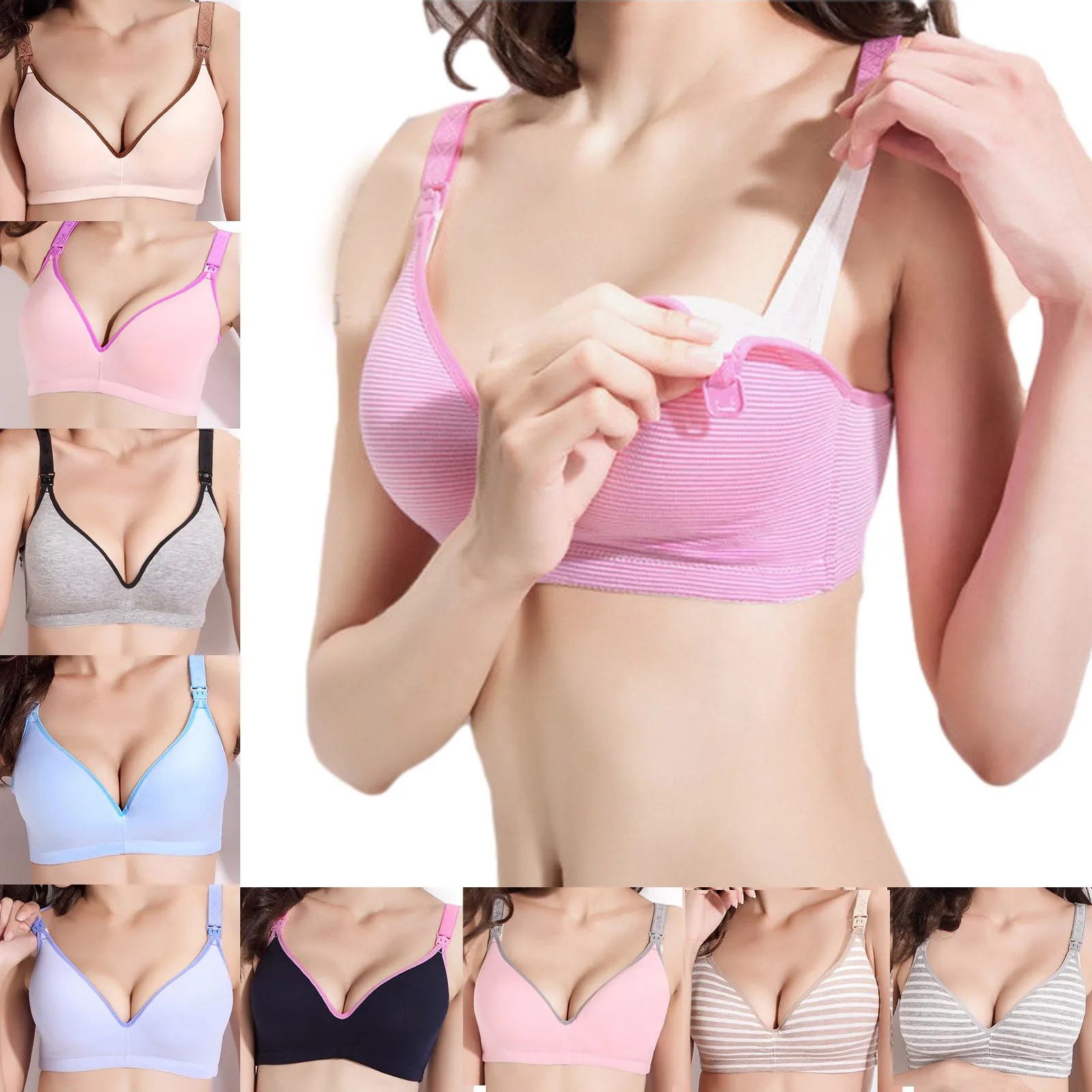 

Wirefree Nursing Maternity Bra Clothing Cotton Breastfeeding Bra For Pregnant Women Pregnancy Breast One Size Sleep Underwear