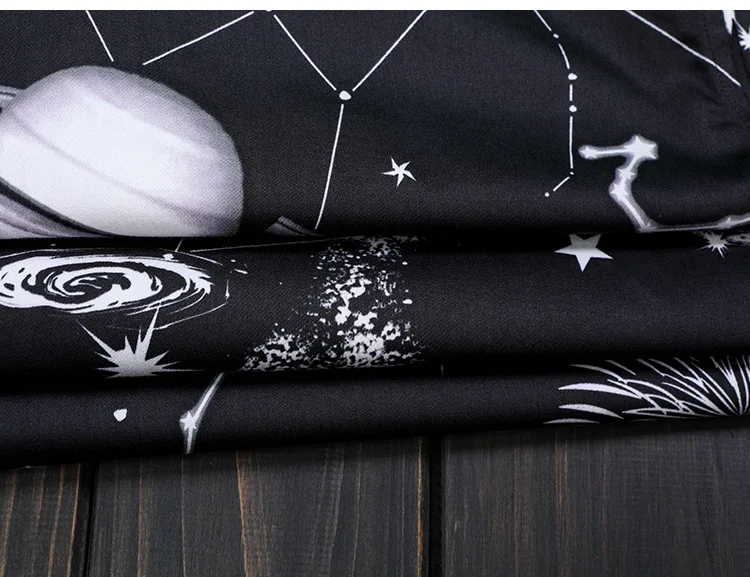 Черная рубашка с принтом модное классическое платье созвездия повседневные