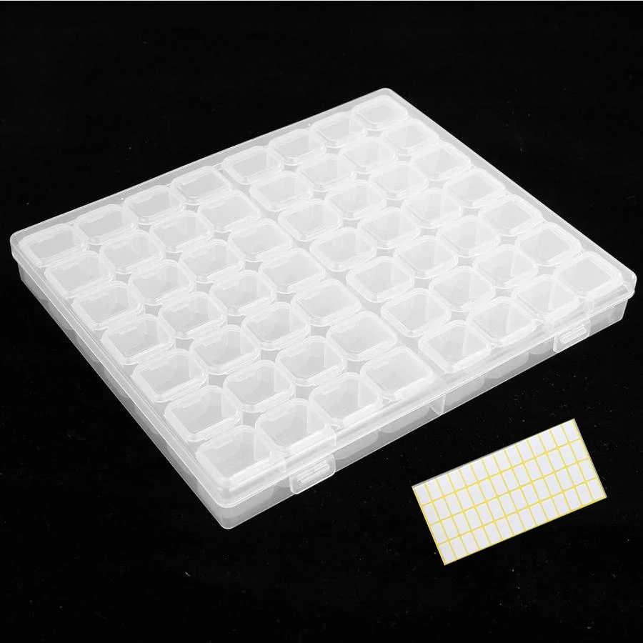 56 box stickers 28,56, 64 слота коробка для хранения и этикетки бумаги, алмазная вышивка содержит аксессуары для кристаллической мозаики коробки, Футляр крест инструменты для шитья - Цвет: 56 box stickers