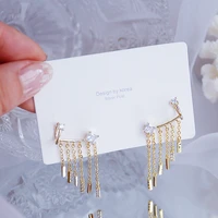 fashion long tassel dangle earrings for women designer creativity luxury high quality jewelry micro inlaid zircon wedding party