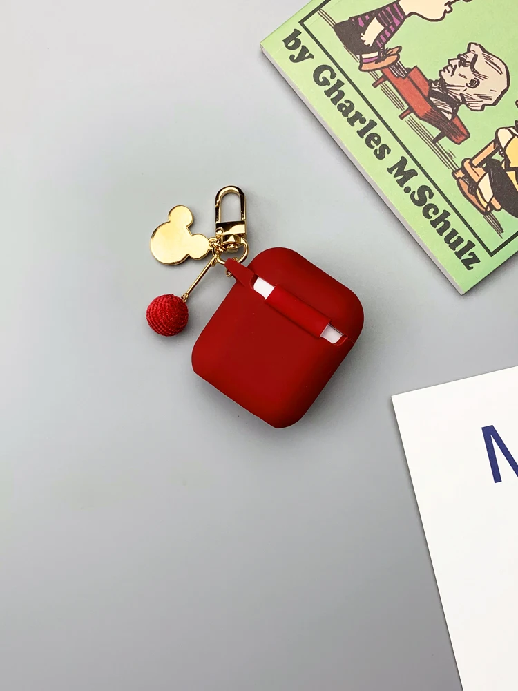 Милый брелок Микки Маус мультяшный чехол для Airpods Bluetooth беспроводной защитный чехол для AirPods силиконовый чехол для зарядки
