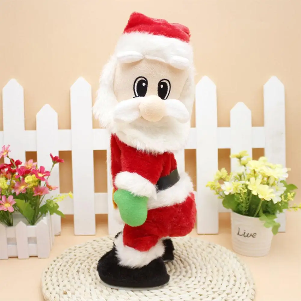 

【 Xmas Gifts 】14 inch Christmas Electric Spanish Music Santa Claus Doll Christmas Decorations for Home Xmas Gift