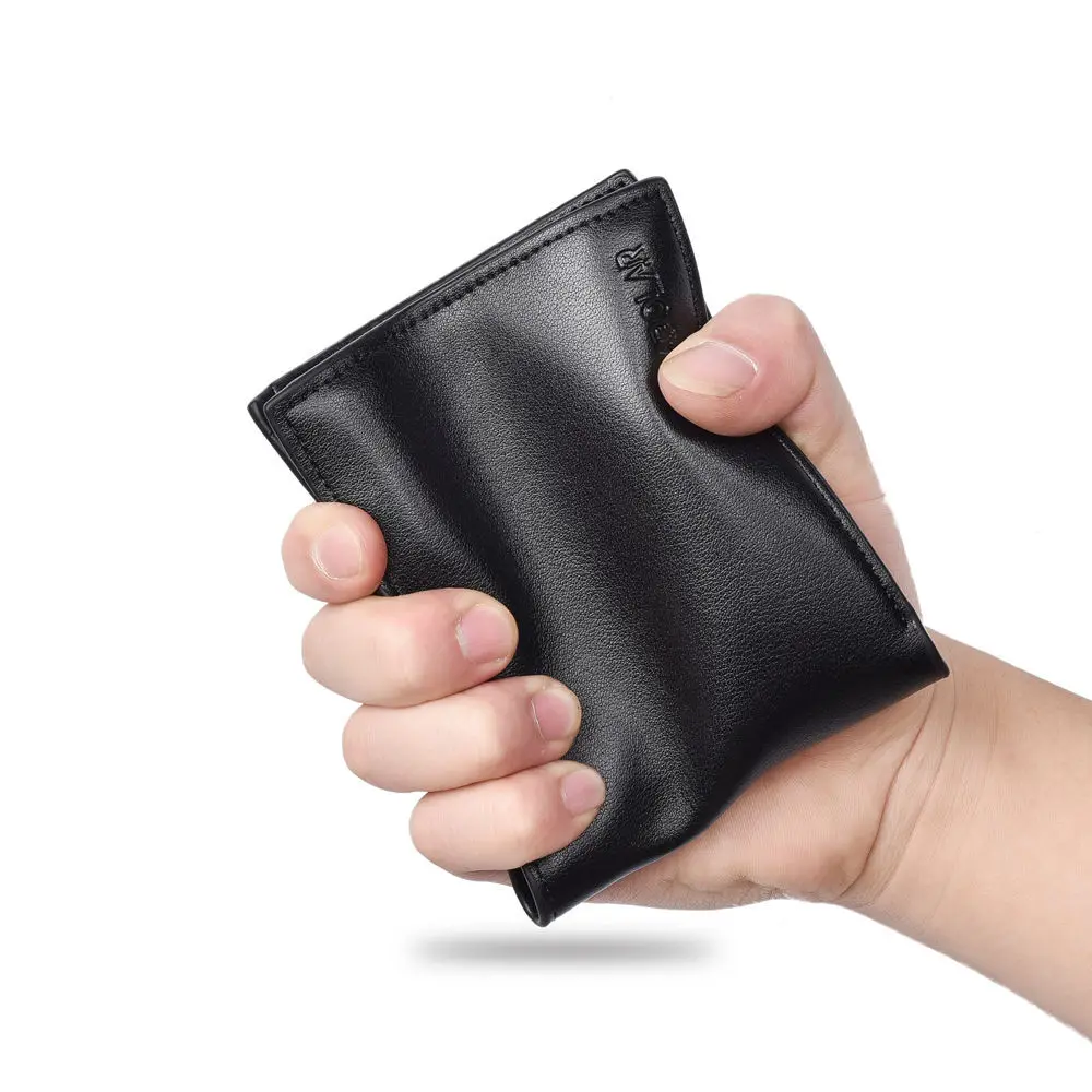 New Mens Short Wallet Pu Leather Money Clip Purse Multi-card Pocket Wallet Zipper Coin Wallet 3 folds Wallet Free Shipping