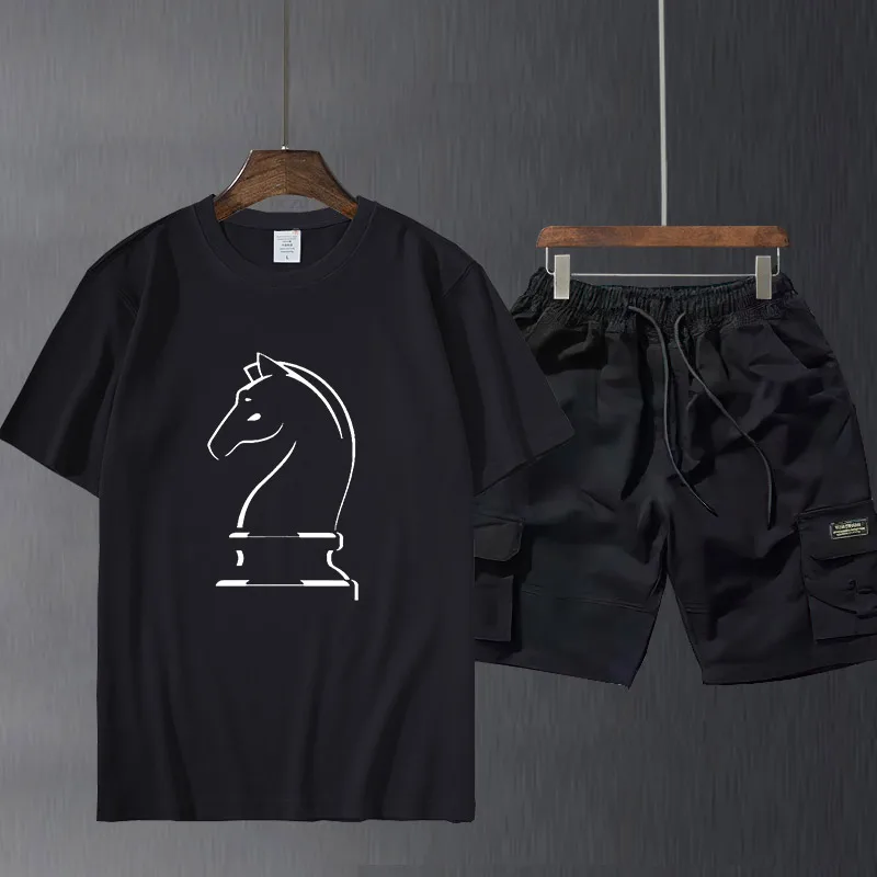 

Мужские костюмные брюки с коротким рукавом, Мужская футболка с забавной игрой в шахматы, с коротким рукавом, мужской подарок, футболка с эво...