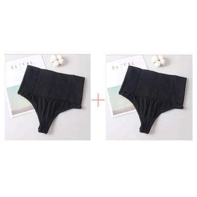 2 pcs blac Утягивающее белье Женский утягивающий корсет с высокой талией трусики для коррекции фигуры трусики-танга бесшовное нижнее белье корректирующее белье - Цвет: 2 pcs blac