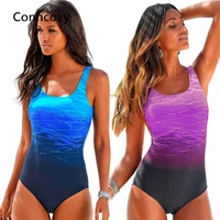 push up swimwear criss cross back one piece beach bathing suit gradient print plavky sexy one piece women swimsuit swimming suit
