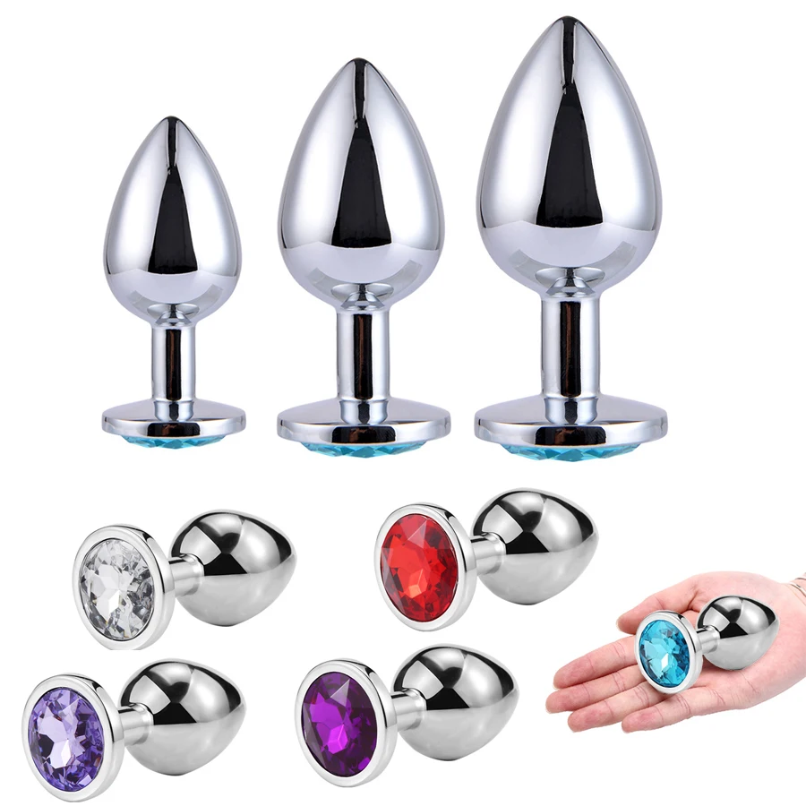 Новинка металлическая Анальная пробка с кристаллами для взрослых Бусы из