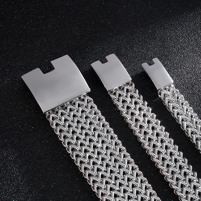 30MM Wide Heavy Punk Rock Men Link Mesh Bracelet Jewelry Boys Hiphop 316L Titanium Stainless Steel Biker Bracelets Men's Bangle |